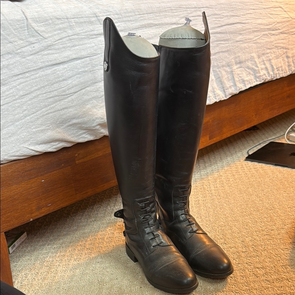 Black Leather Riding Boots